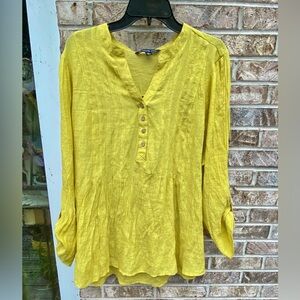 Chartreuse Green/Yellow Zac & Rachel 1X Boho Blouse